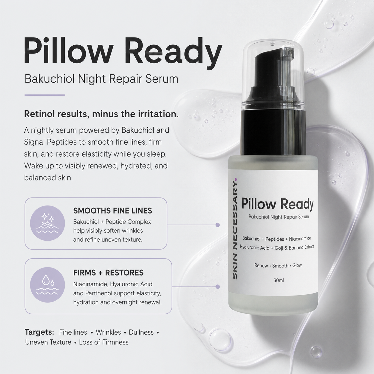 Pillow Ready Bakuchiol Night Repair Serum