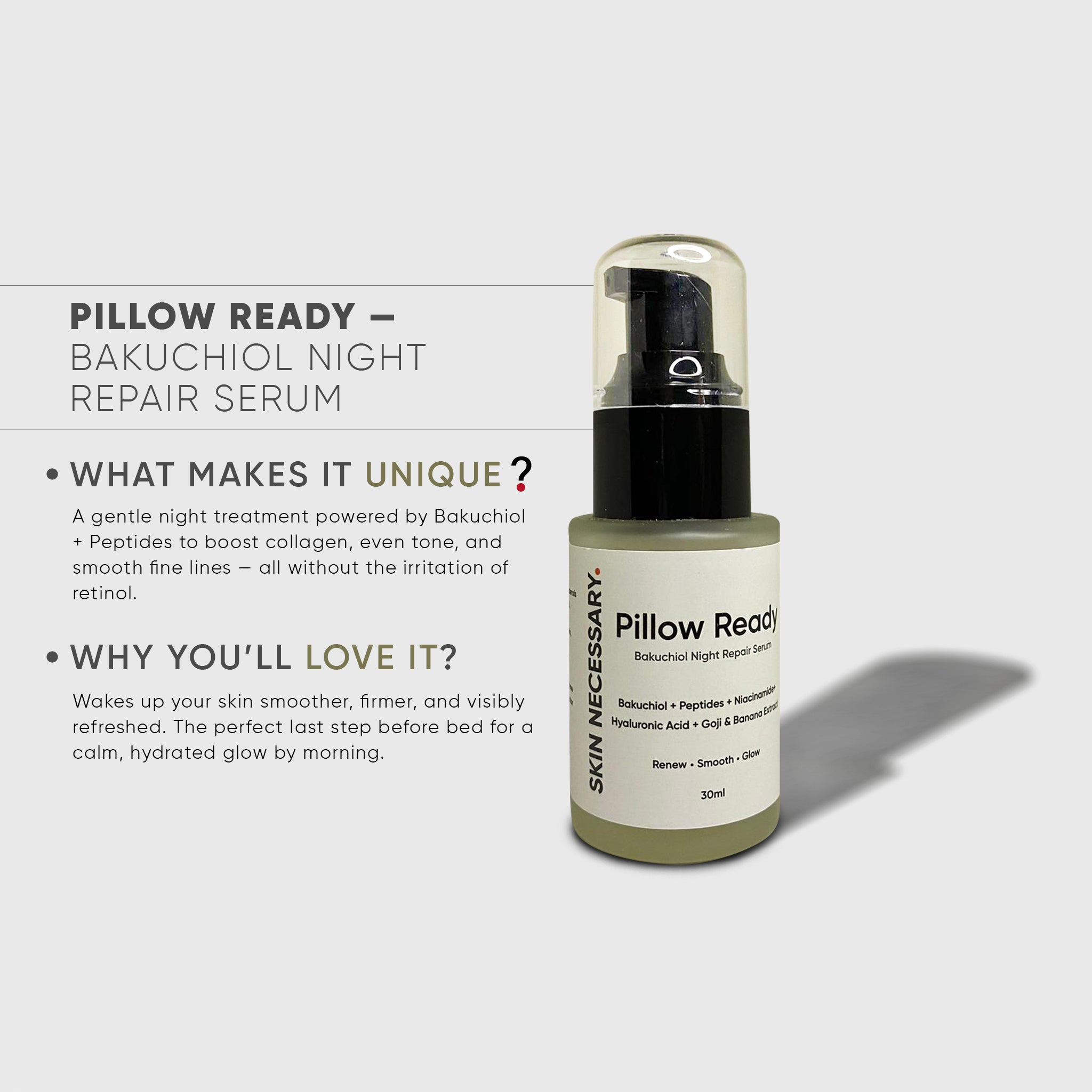 Pillow Ready — Bakuchiol Night Repair Serum